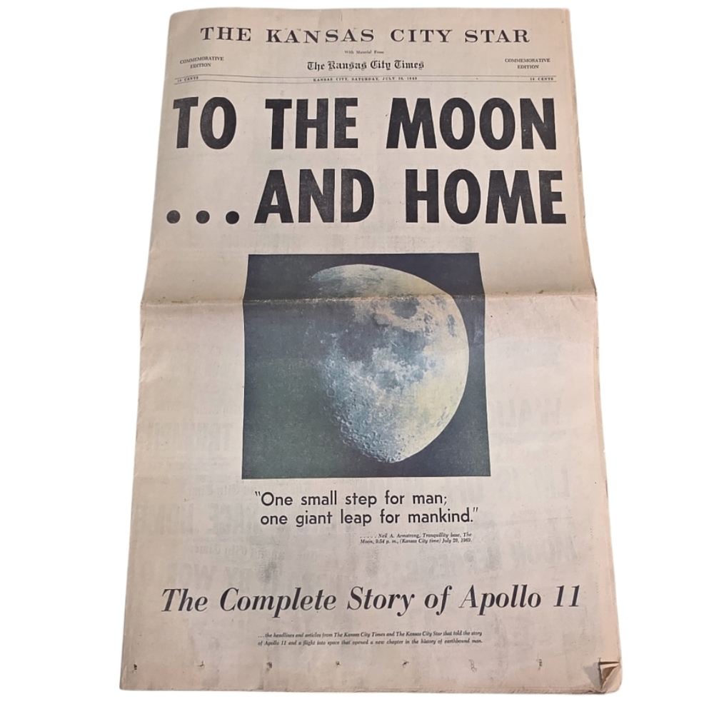 VTG Newspaper Commemorative The Kansas City Star. To The Moon...